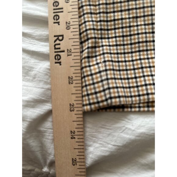 Loft Womens Checked Wide-Leg Cropped Pants SZ 4 Black Gold Plaid Preppy Office - Picture 7 of 7